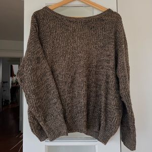Slouchy brown cotton sweater from Cotton Candy - size M/L